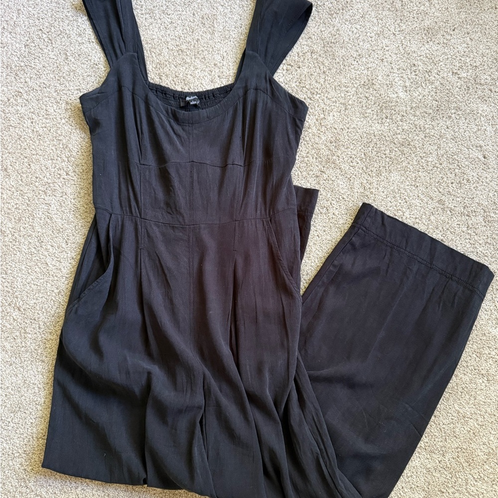 NWOT Madewell Cap-Sleeve Crop Wide-Leg Jumpsuit